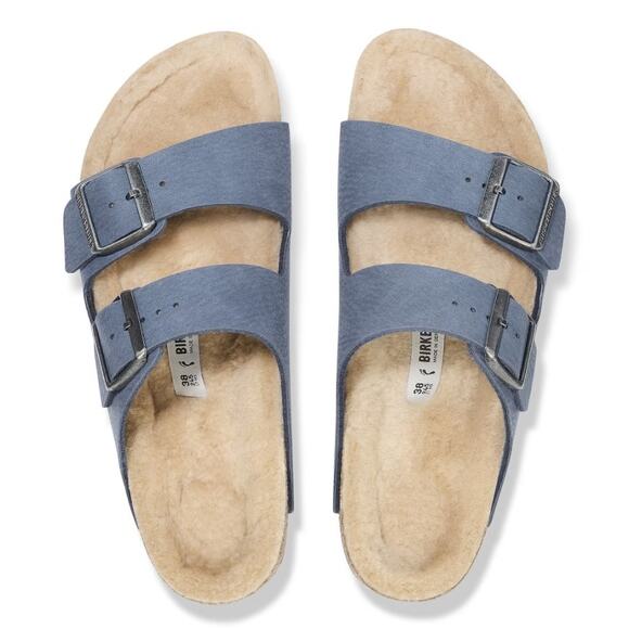 BIRKENSTOCK Women's Arizona Shearling in Elemental Blue They Were Too Small - Picture 2 of 10